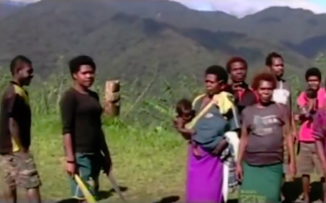 natives in a remote village of Papua New Guinea